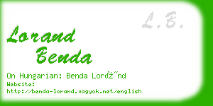 lorand benda business card